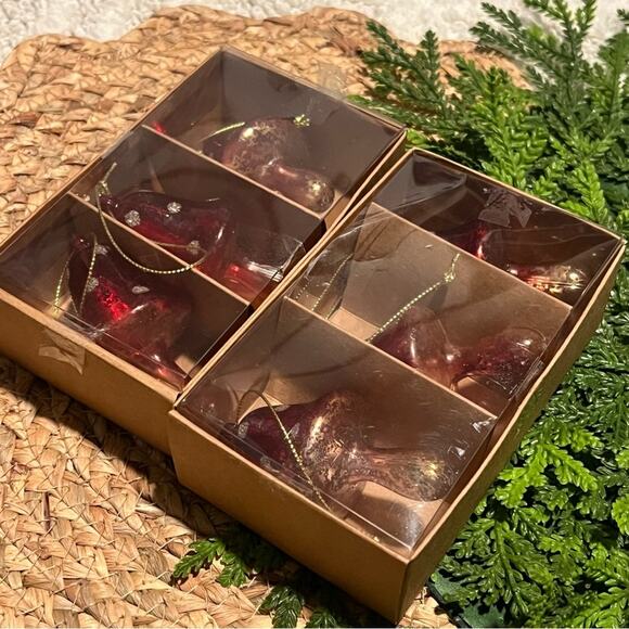 Mushroom Ornaments Set of 6 Christmas Faux Mercury Glass Shatter-Resistant - Picture 3 of 5